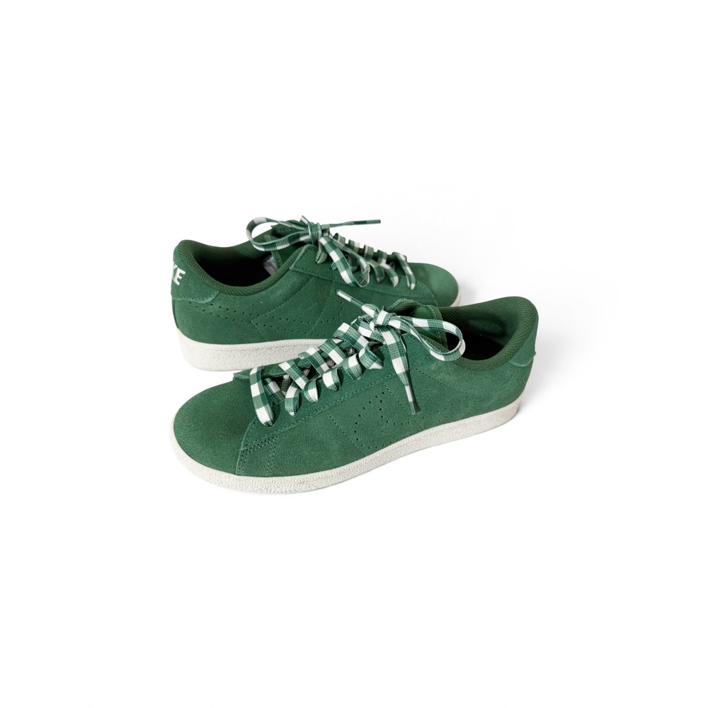 Nike Womens Tennis Classic Suede Sneakers Gorge Green Sail Gingham Laces Size 7